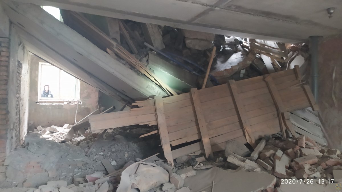Во время ремонта в Гомеле разрушились 4 этажа кирпичного здания