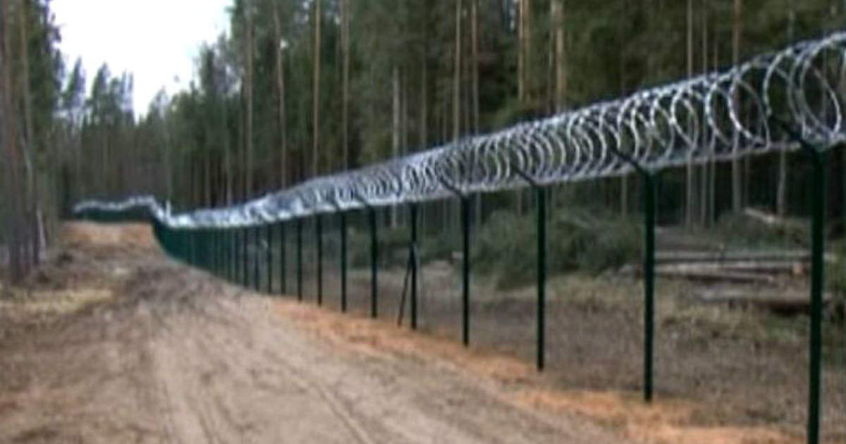 пограничный забор в Латвии